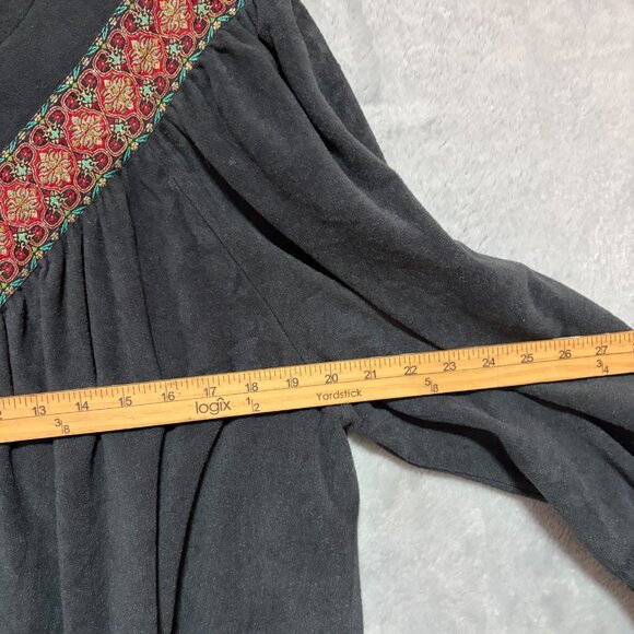 Vintage Vanity Fair Nightgown Womens XL Gray Velvet Velour Embroidered Zip Coat - Picture 9 of 11